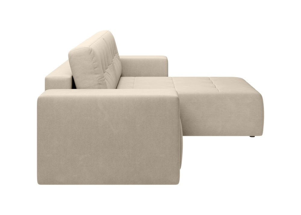 Softino L-förmiges Ecksofa – mit Schlaffunktion und Bettkasten, Stoffelement, Samt