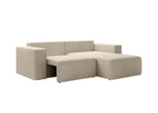 Softino L-förmiges Ecksofa – mit Schlaffunktion und Bettkasten, Stoffelement, Samt