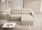 Softino L-förmiges Ecksofa – mit Schlaffunktion und Bettkasten, Stoffelement, Samt