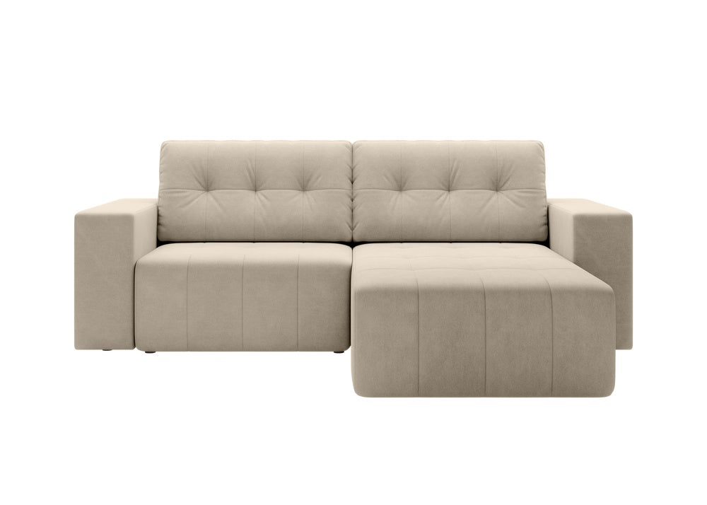 Softino L-förmiges Ecksofa – mit Schlaffunktion und Bettkasten, Stoffelement, Samt