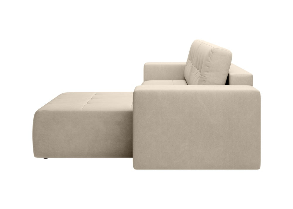 Softino L-förmiges Ecksofa – mit Schlaffunktion und Bettkasten, Stoffelement, Samt