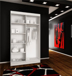 ARI 2 Kleiderschrank, 100 cm breit, in 3 Farben. Farbe: Weiß; Maße: 100 x 200 x 62 cm