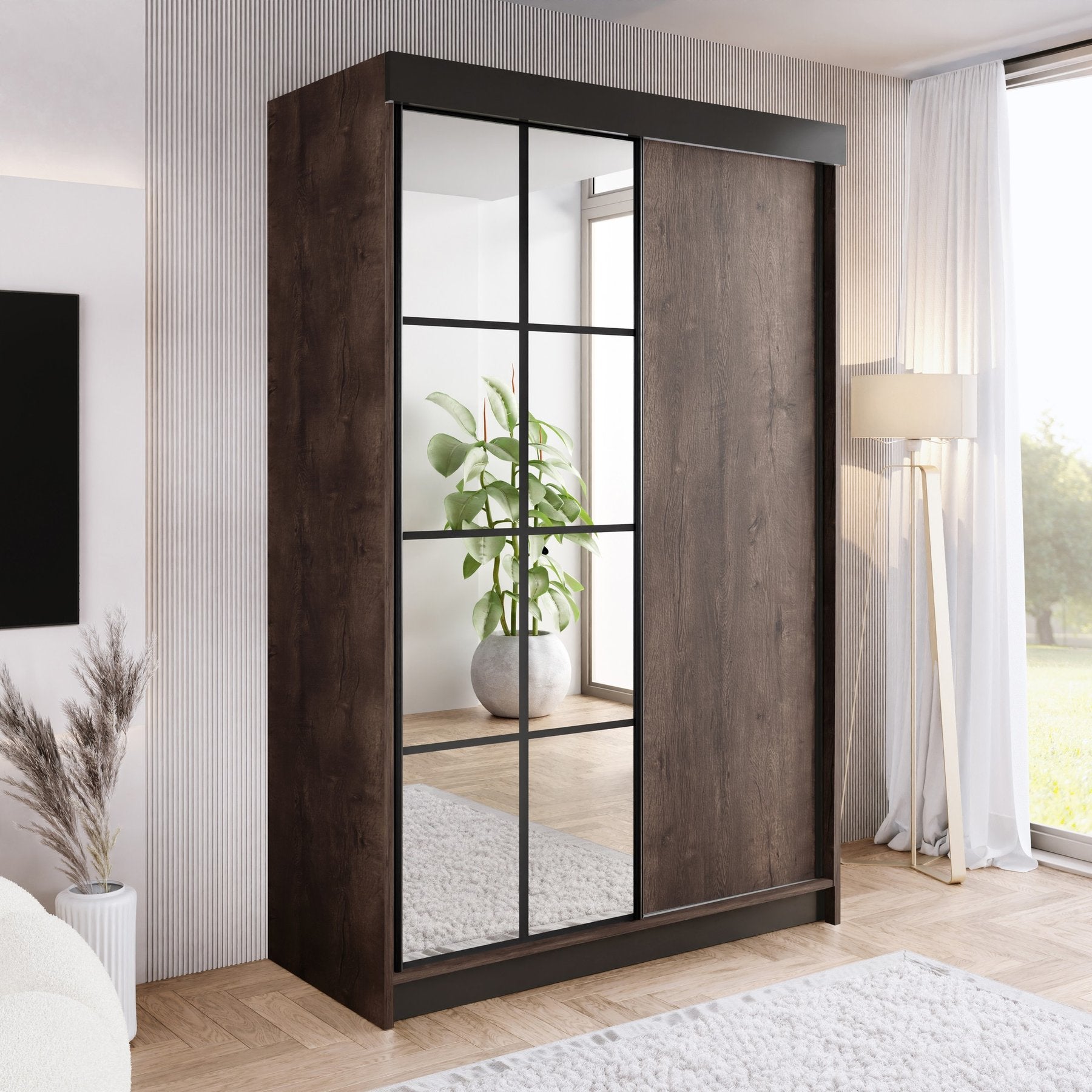 ARI 1 Kleiderschrank, 150 cm, in 3 Farben. Farbe: Weiß; Maße: 150 x 200 x 62 cm