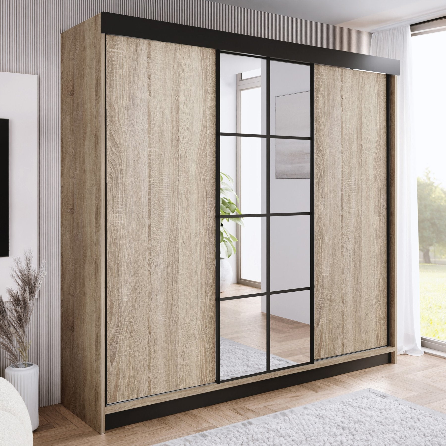 ARI 1 Kleiderschrank, 250 cm, in 3 Farben. Farbe: Weiß; Maße: 250 x 200 x 62 cm