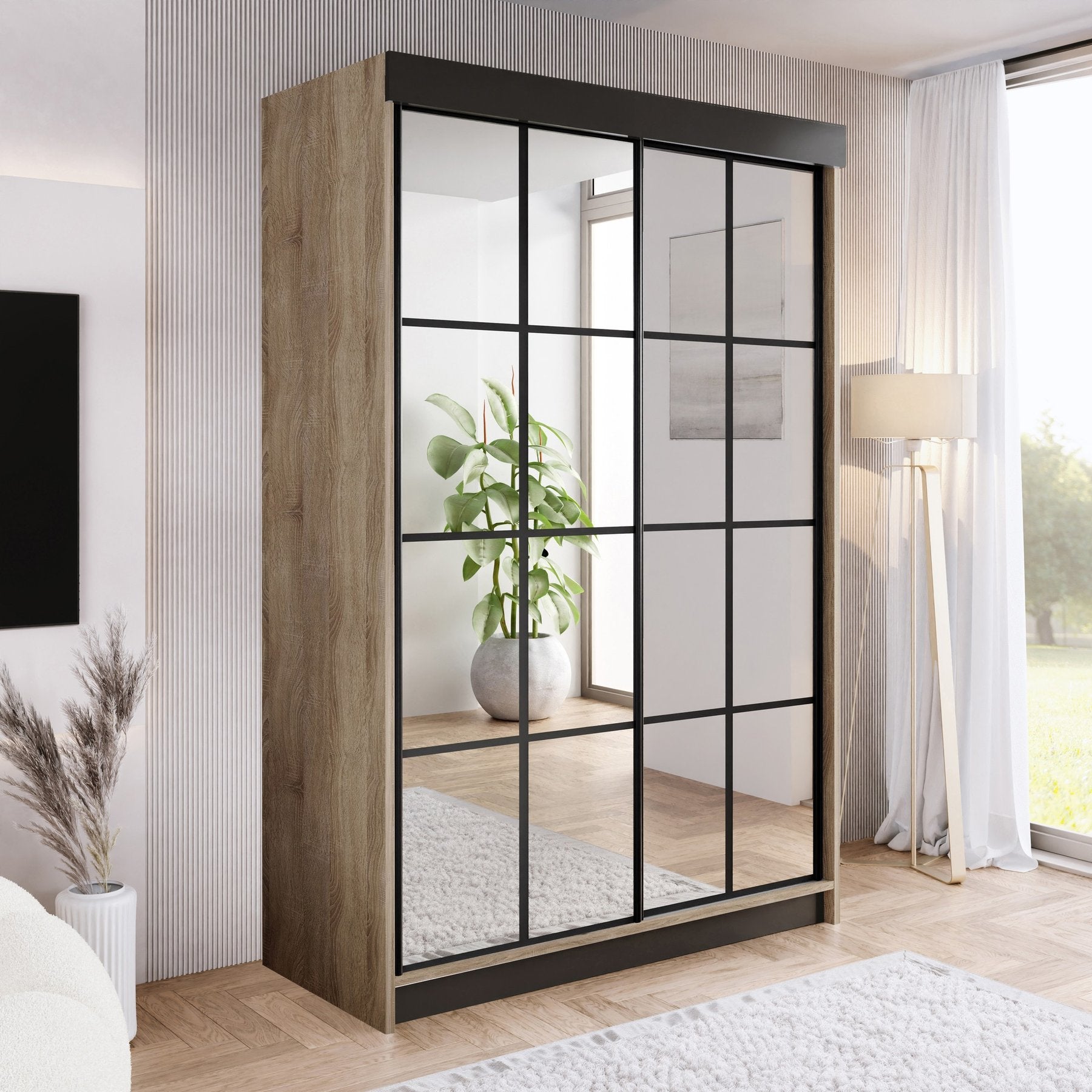 ARI 2 Kleiderschrank, 150 cm, in 3 Farben. Farbe: Weiß; Maße: 150 x 200 x 62 cm