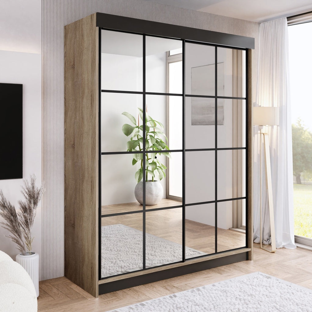 ARI 2 Kleiderschrank, 200 cm, in 3 Farben. Farbe: Weiß; Maße: 200 x 200 x 62 cm