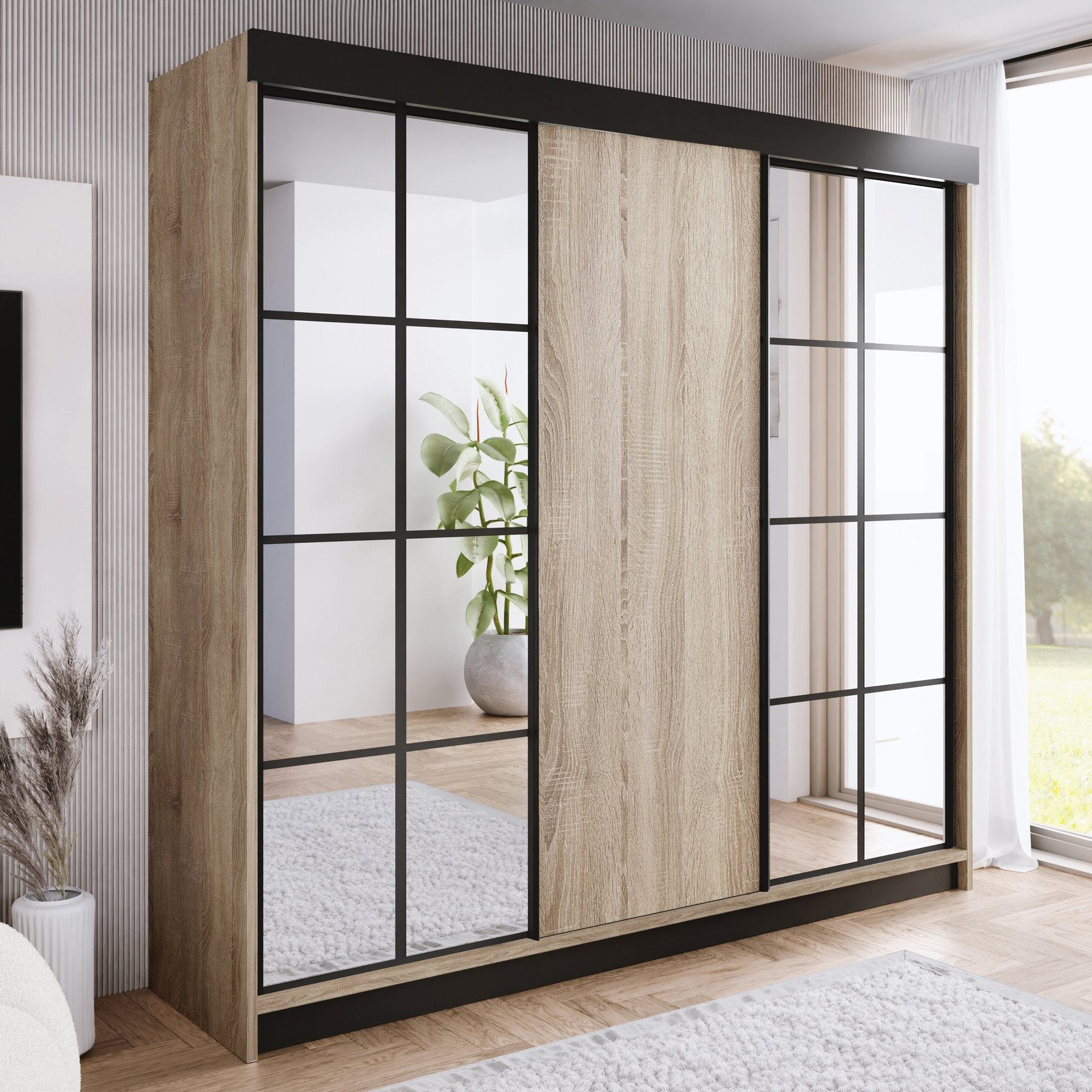 ARI 2 Kleiderschrank, 250 cm, in 3 Farben. Farbe: Weiß; Maße: 250 x 200 x 62 cm