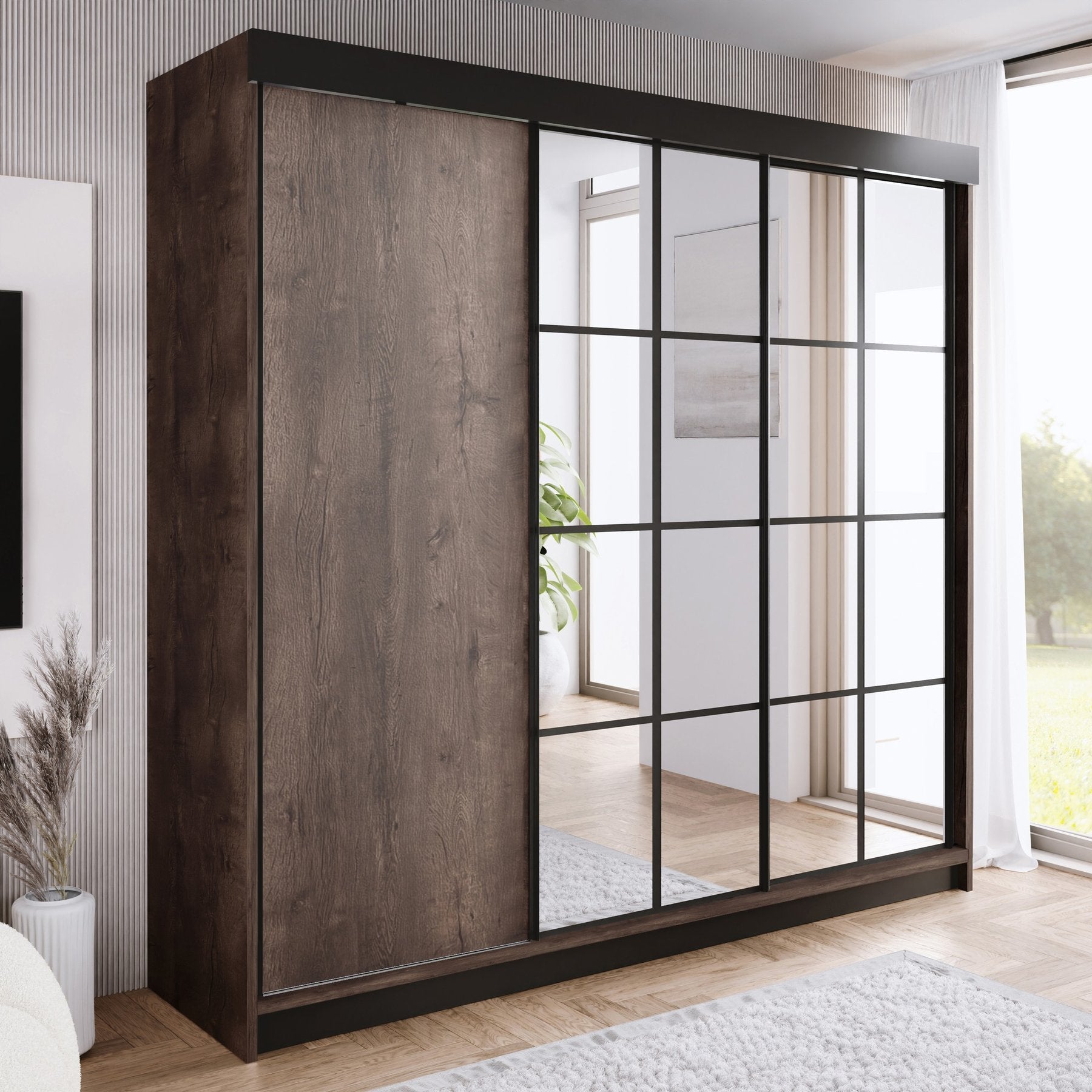 ARI 2 Kleiderschrank, 250 cm, in 3 Farben. Farbe: Weiß; Maße: 250 x 200 x 62 cm