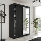 LAMARO 138 Kleiderschrank, 5 Farben, Spiegel 138 cm. Farbe: Weiß; Maße: 138 x 205 x 59 cm