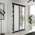 LAMARO 167 Kleiderschrank, 4 Farben, Spiegel 167 cm. Farbe: Weiß; Maße: 167 x 205 x 59 cm