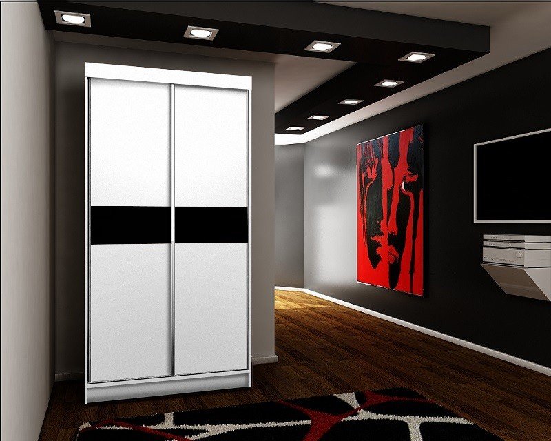 Kleiderschrank-Oberteil 4 cm, 3 Farben. Farbe: Weiß; Maße: 100 x 200 x 62 cm