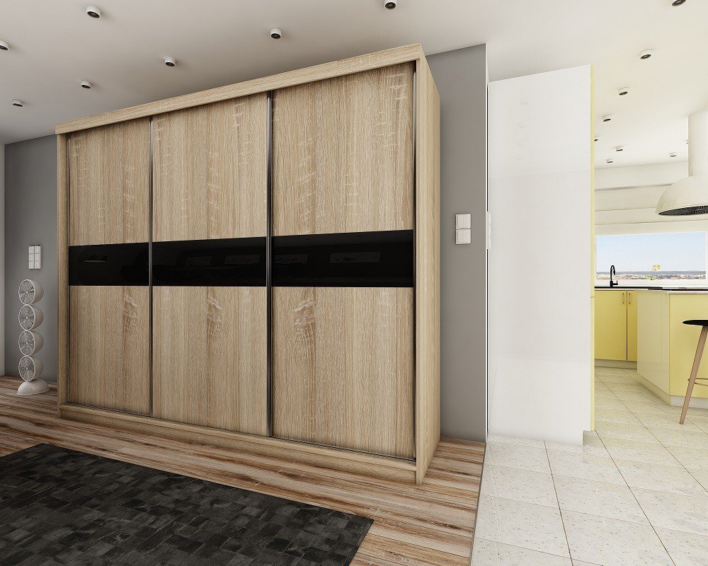 Kleiderschrankoberteil 4, 250 cm, 3 Farben. Farbe: Weiß; Maße: 205 x 200 x 62 cm