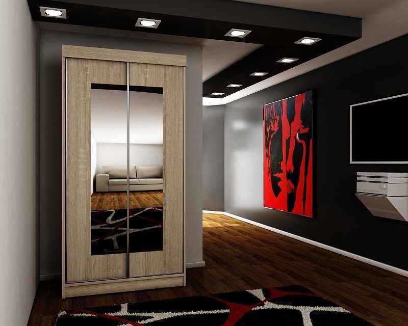 Kleiderschrankoberteil 6 100 cm, 3 Farben. Farbe: Weiß; Maße: 100 x 200 x 62 cm