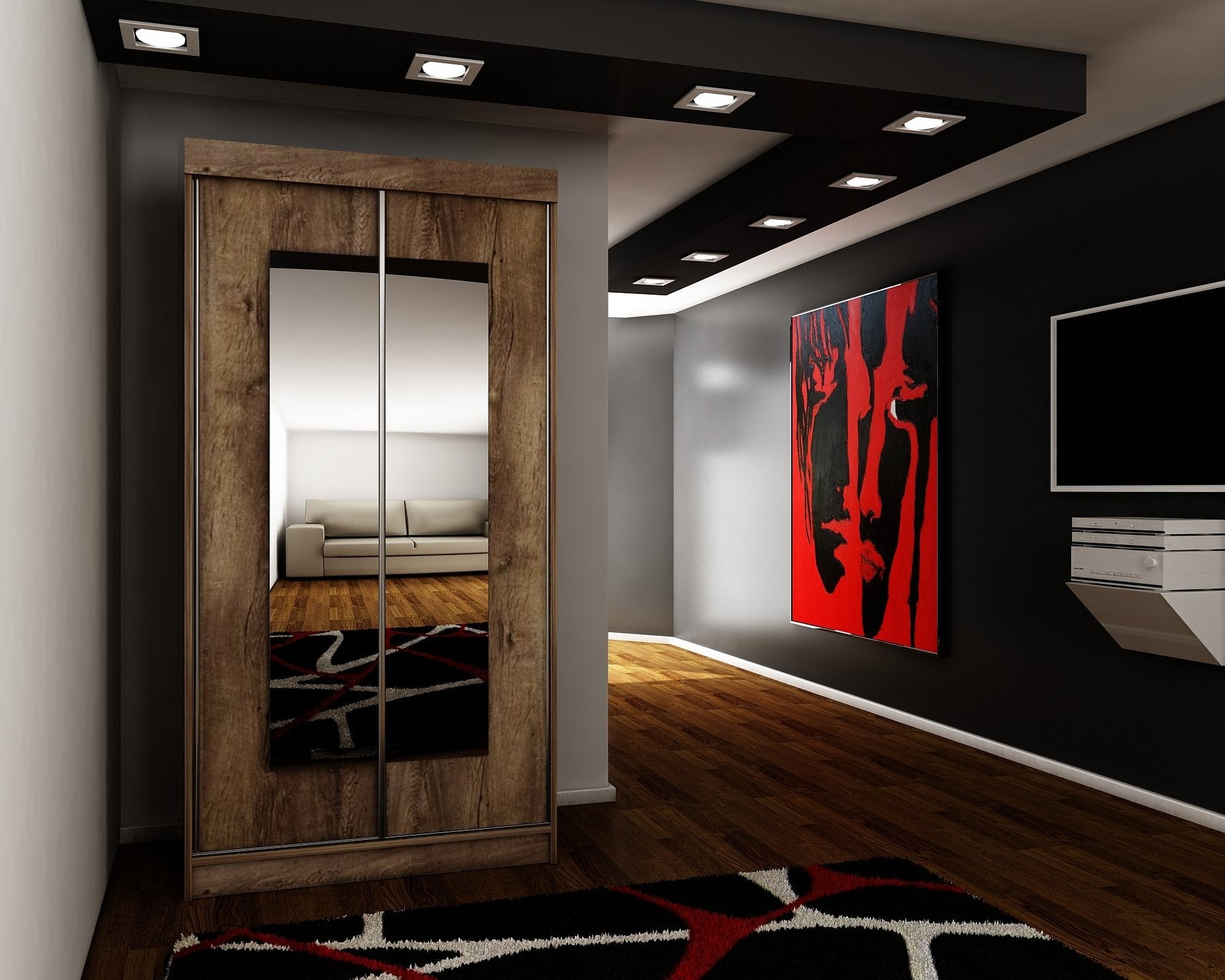 Kleiderschrankoberteil 6 100 cm, 3 Farben. Farbe: Weiß; Maße: 100 x 200 x 62 cm