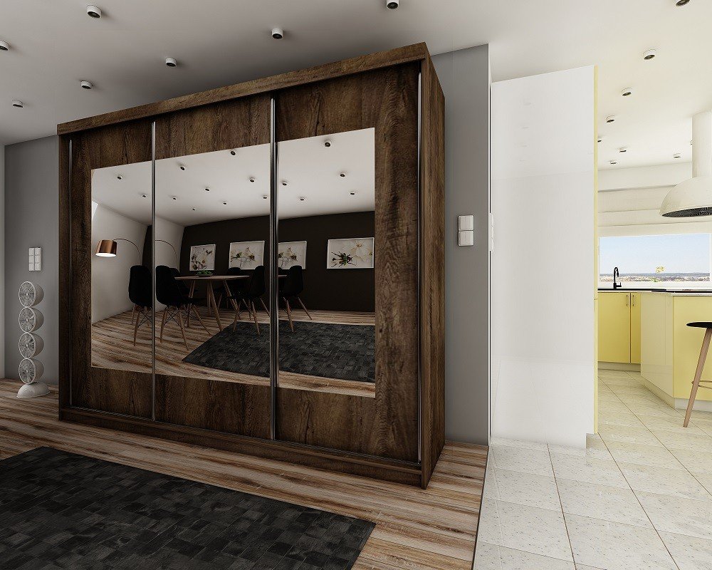 Kleiderschrankoberteil 6, 250 cm, 3 Farben. Farbe: Weiß; Maße: 205 x 200 x 62 cm