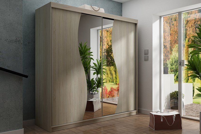 Kleiderschrankoberteil 8 200 cm, 3 Farben. Farbe: Weiß; Maße: 200 x 200 x 62 cm