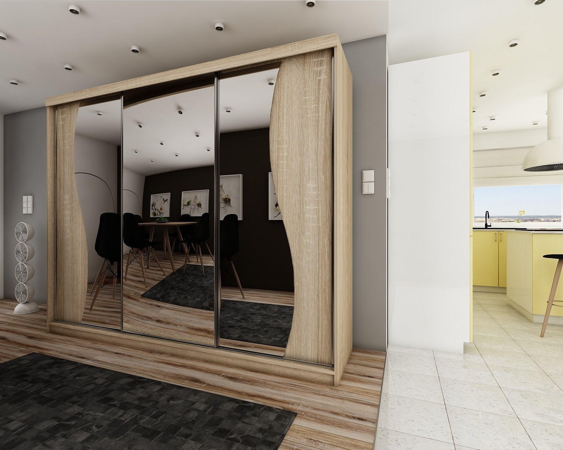 Kleiderschrankoberteil 8 250 cm 3 Farben. Farbe: Weiß; Maße: 205 x 200 x 62