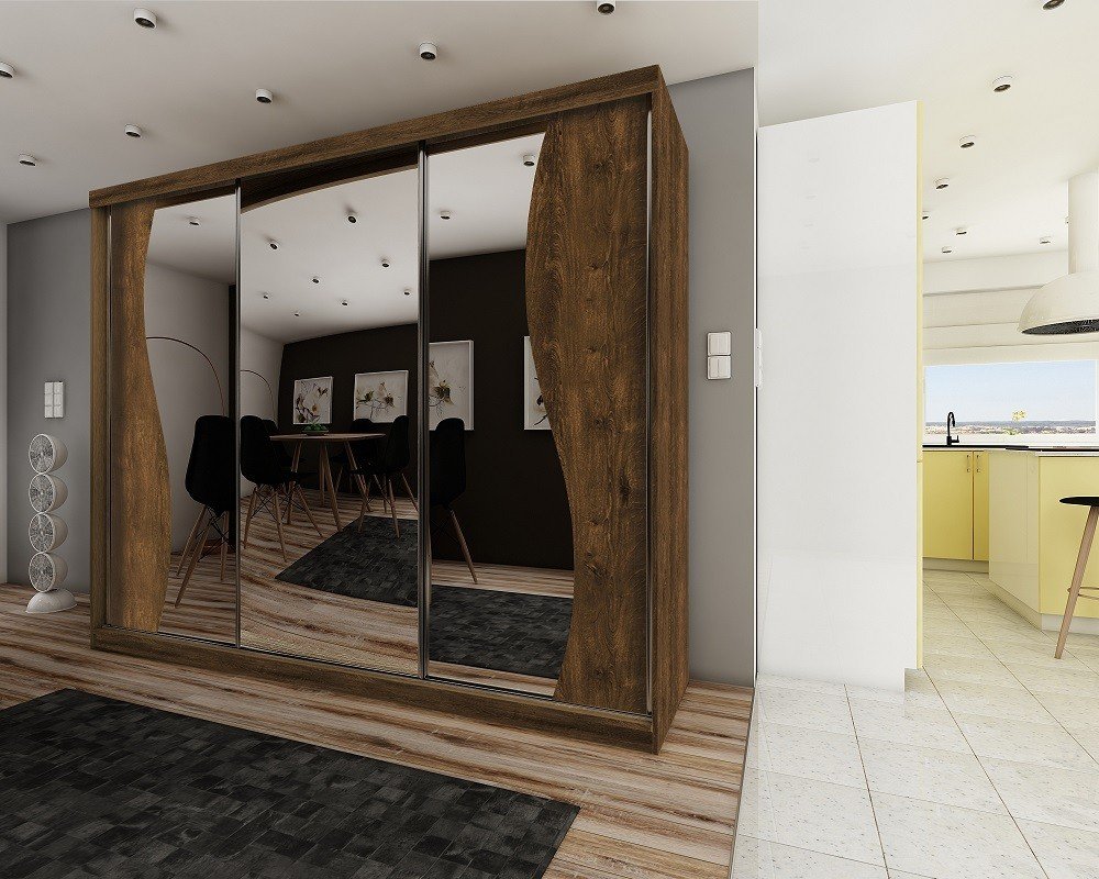 Kleiderschrankoberteil 8 250 cm 3 Farben. Farbe: Weiß; Maße: 205 x 200 x 62