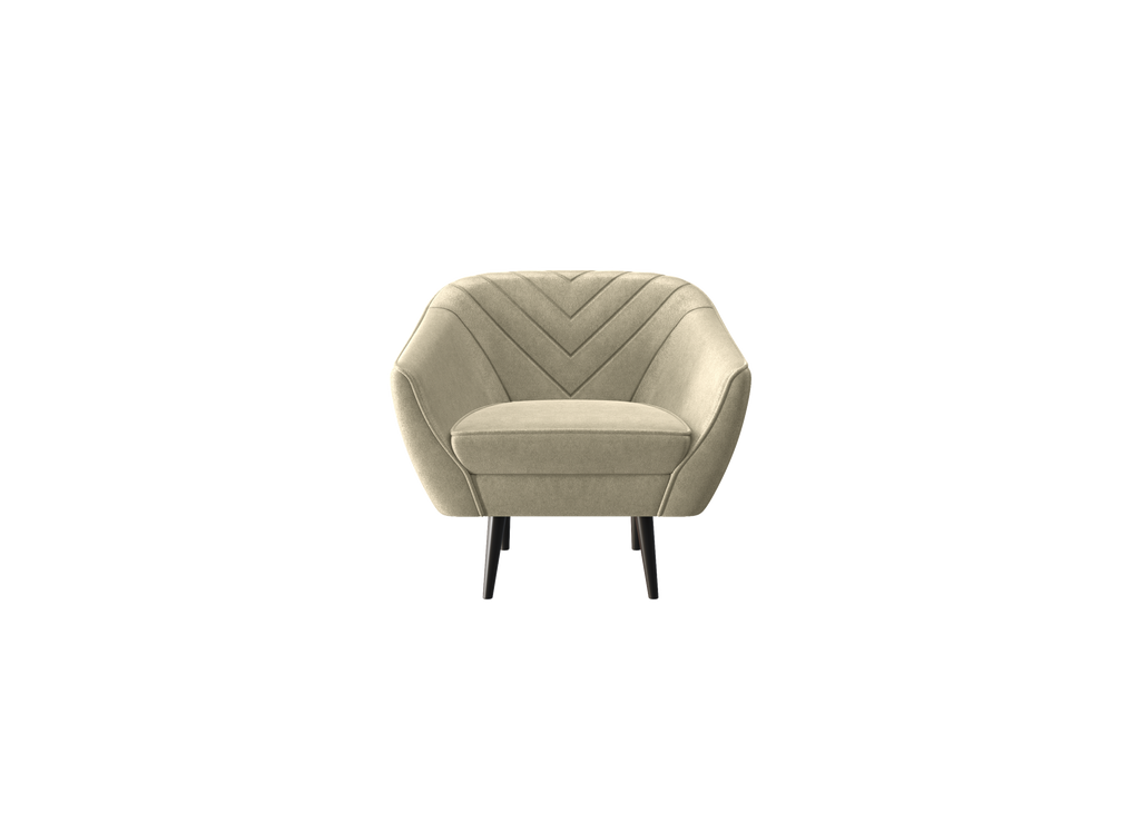 Sofka Fotel jednosobowy Avenia - na wysokich drewnianych nogach tkanina Riviera Velvet