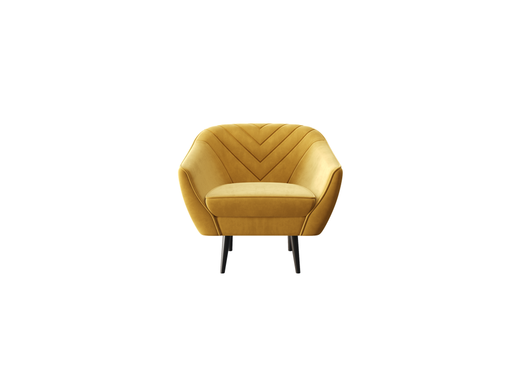 Sofka Fotel jednosobowy Avenia - na wysokich drewnianych nogach tkanina Riviera Velvet