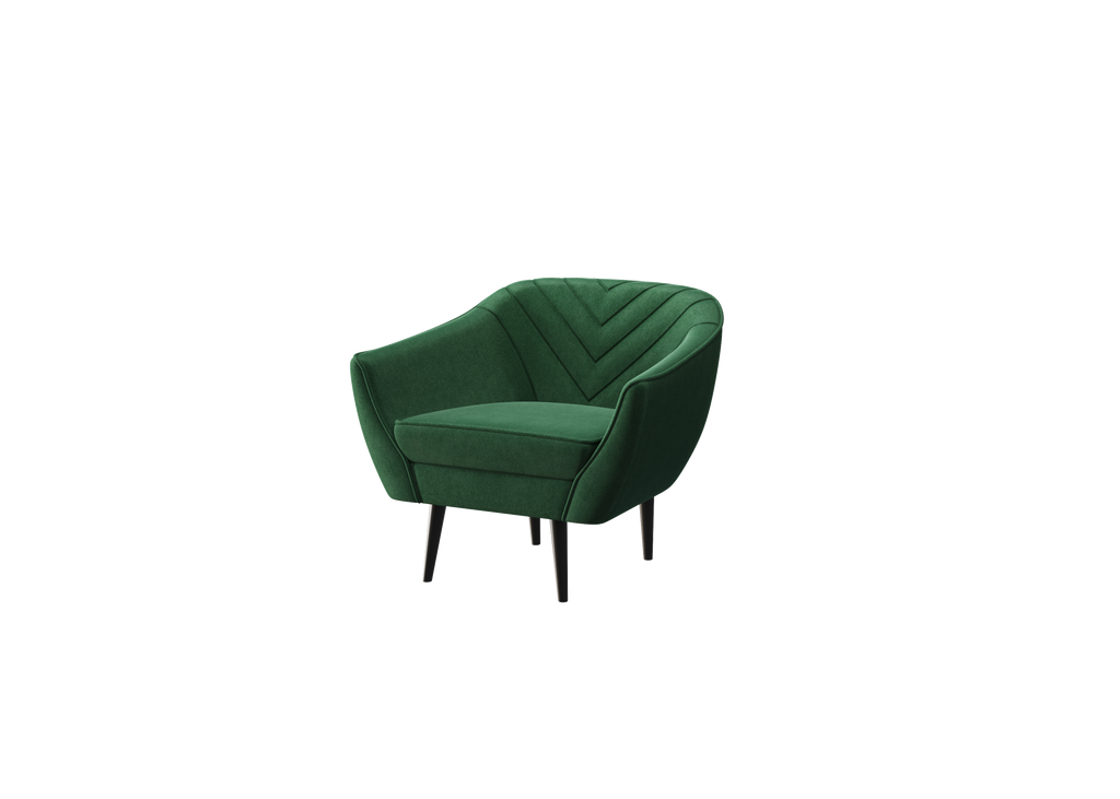 Sofka Fotel jednosobowy Avenia - na wysokich drewnianych nogach tkanina Riviera Velvet