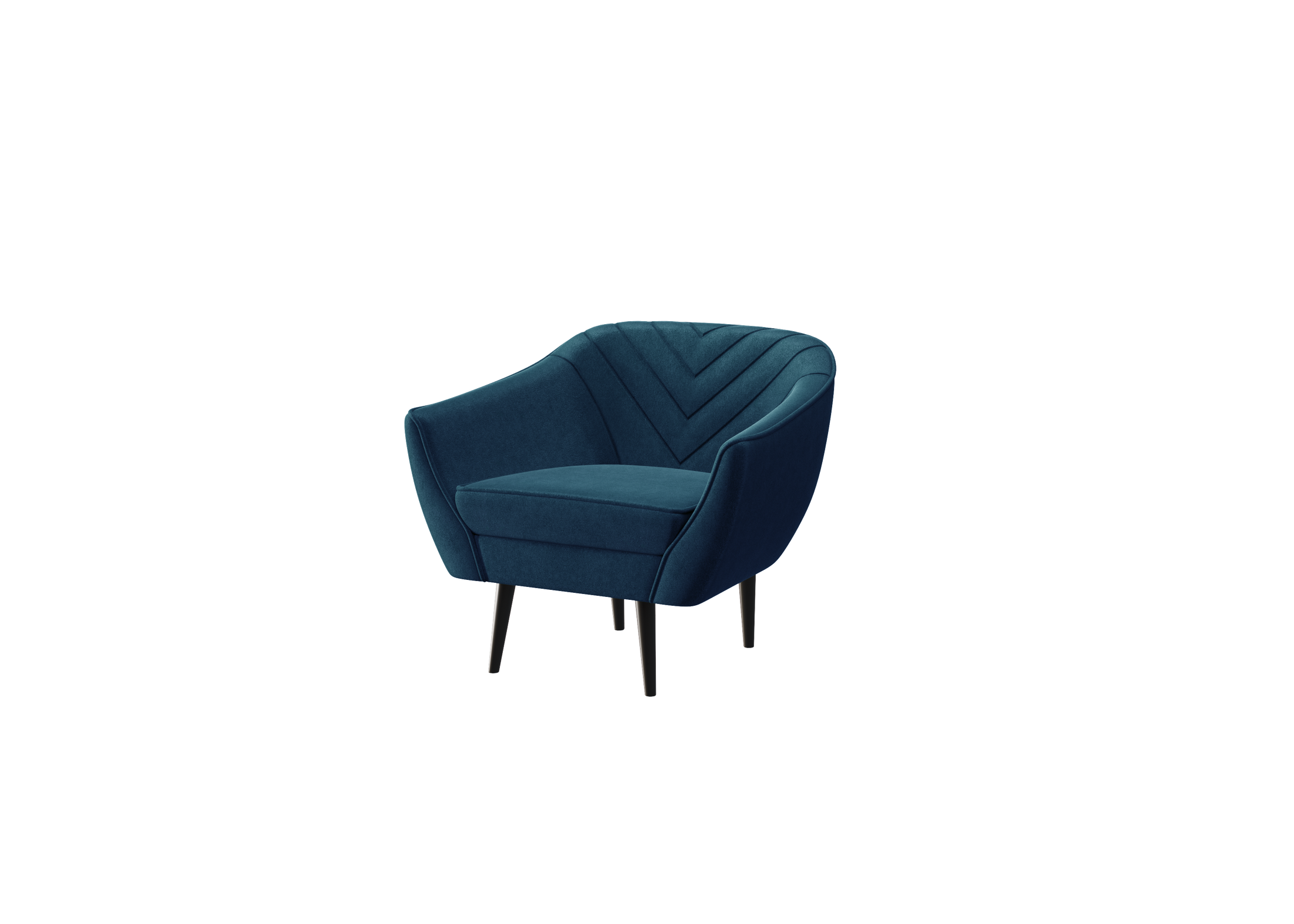 Sofka Fotel jednosobowy Avenia - na wysokich drewnianych nogach tkanina Riviera Velvet