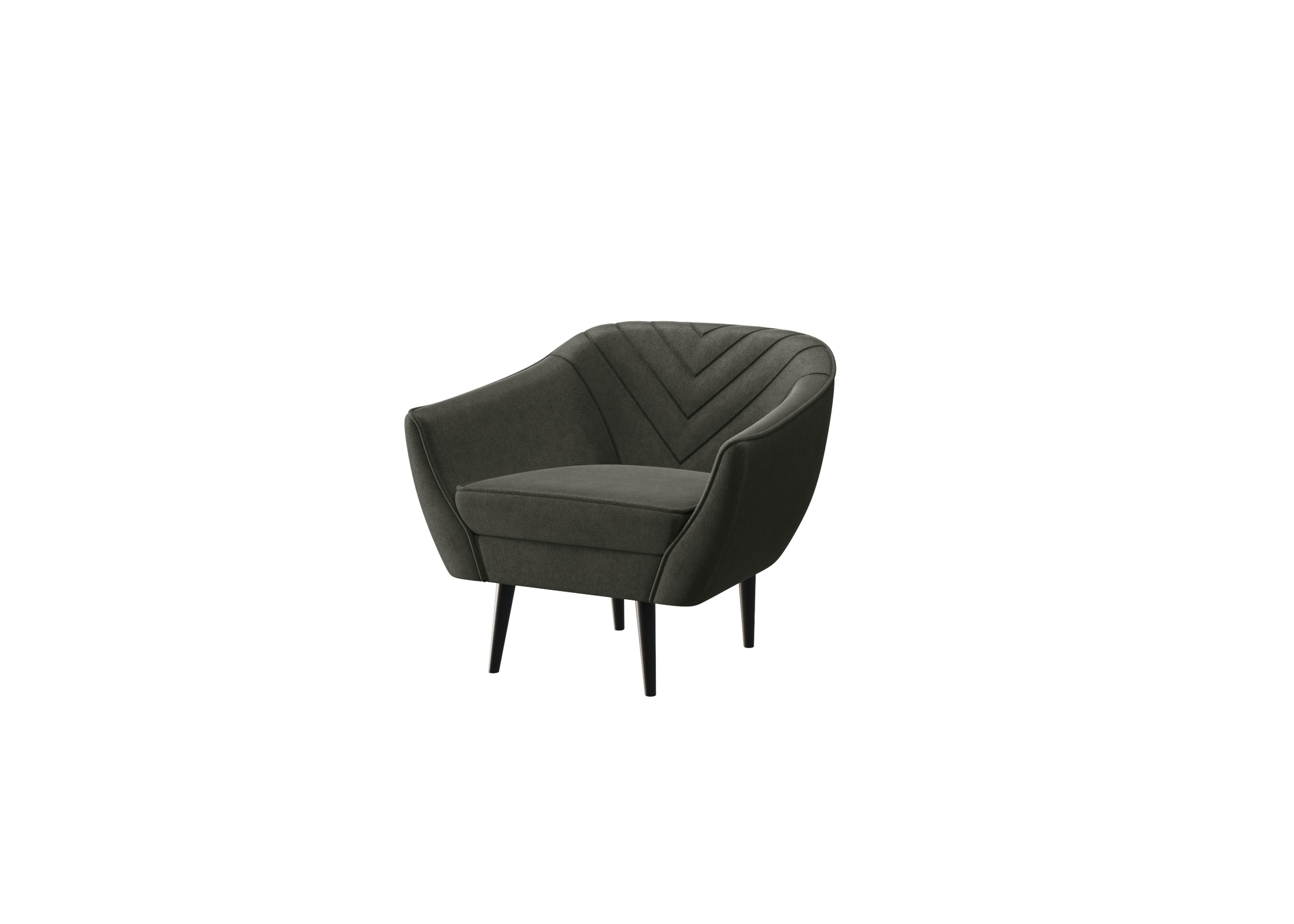 Sofka Fotel jednosobowy Avenia - na wysokich drewnianych nogach tkanina Riviera Velvet