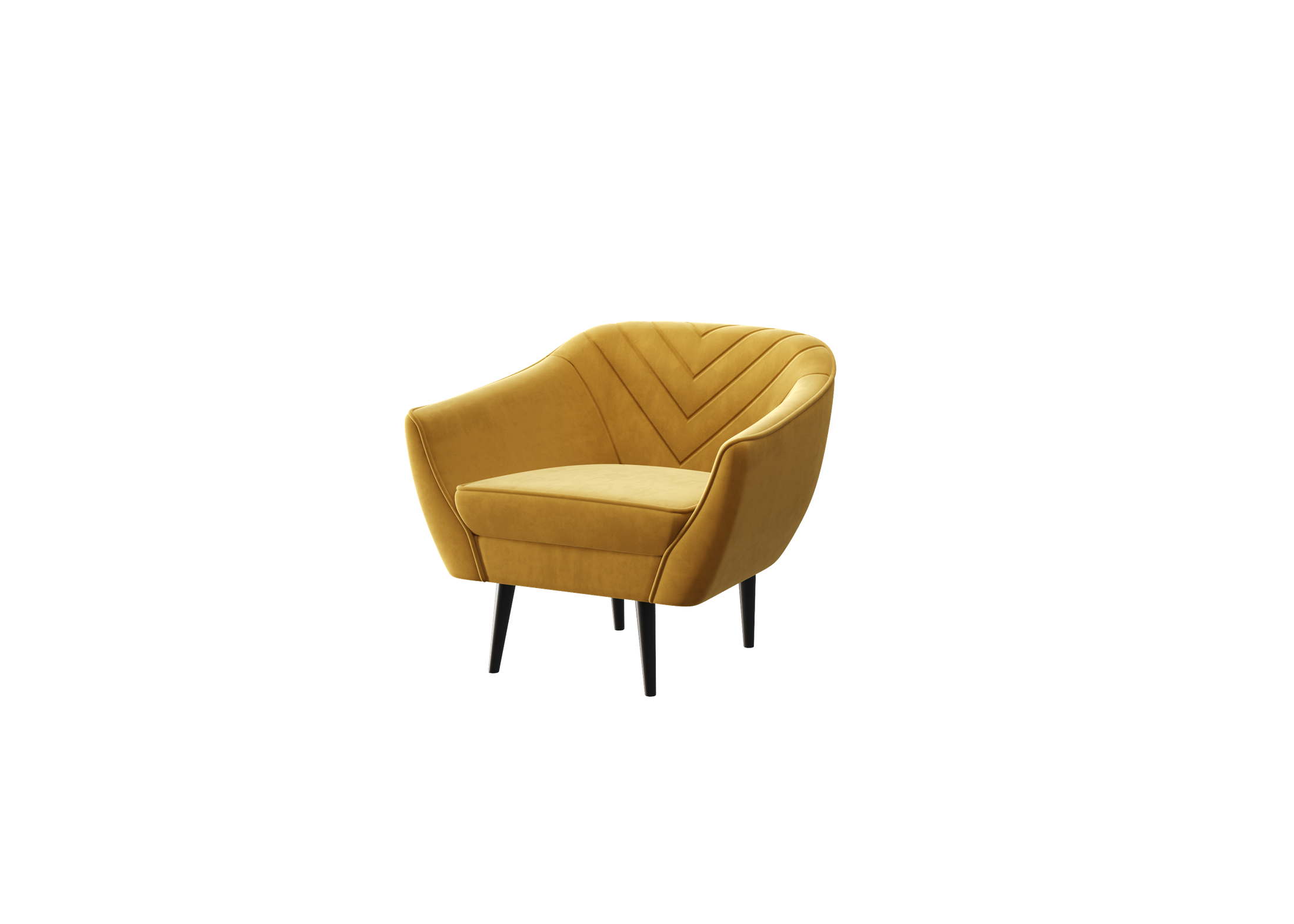 Sofka Fotel jednosobowy Avenia - na wysokich drewnianych nogach tkanina Riviera Velvet