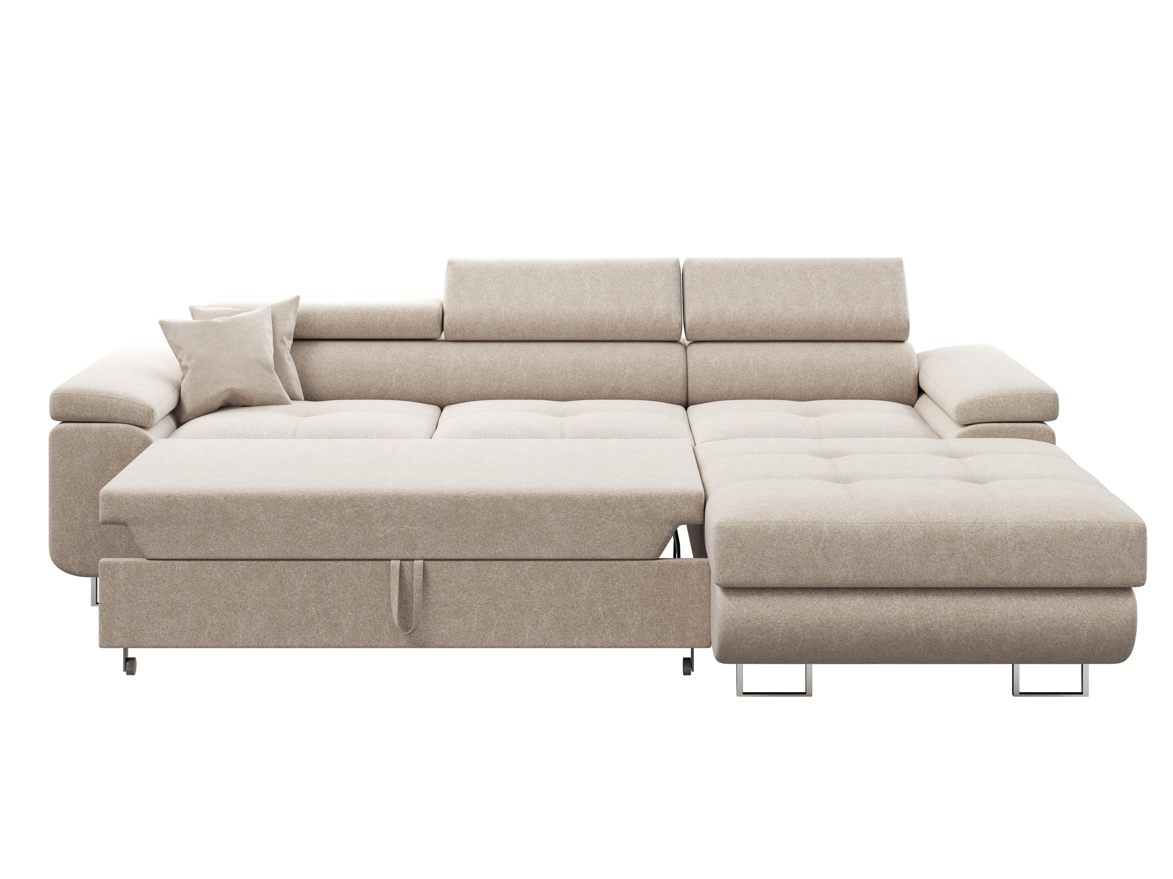 Ecksofa Volare L – formschön mit Schlaffunktion und Bettkasten. Castel (hell)