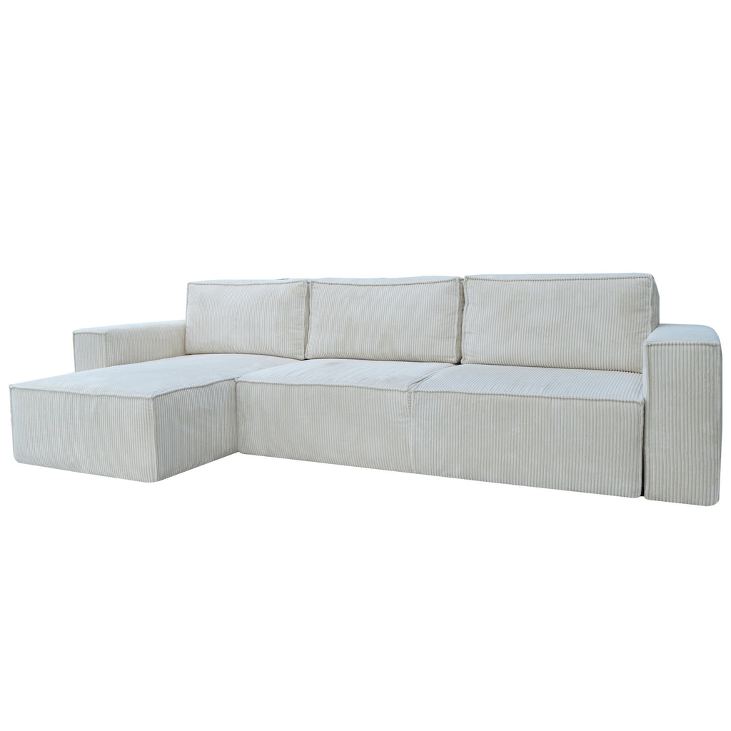 Narożnik Lovren L kształtny - z funkcją spania i pojemnikiem na pościel tkanina sztruks