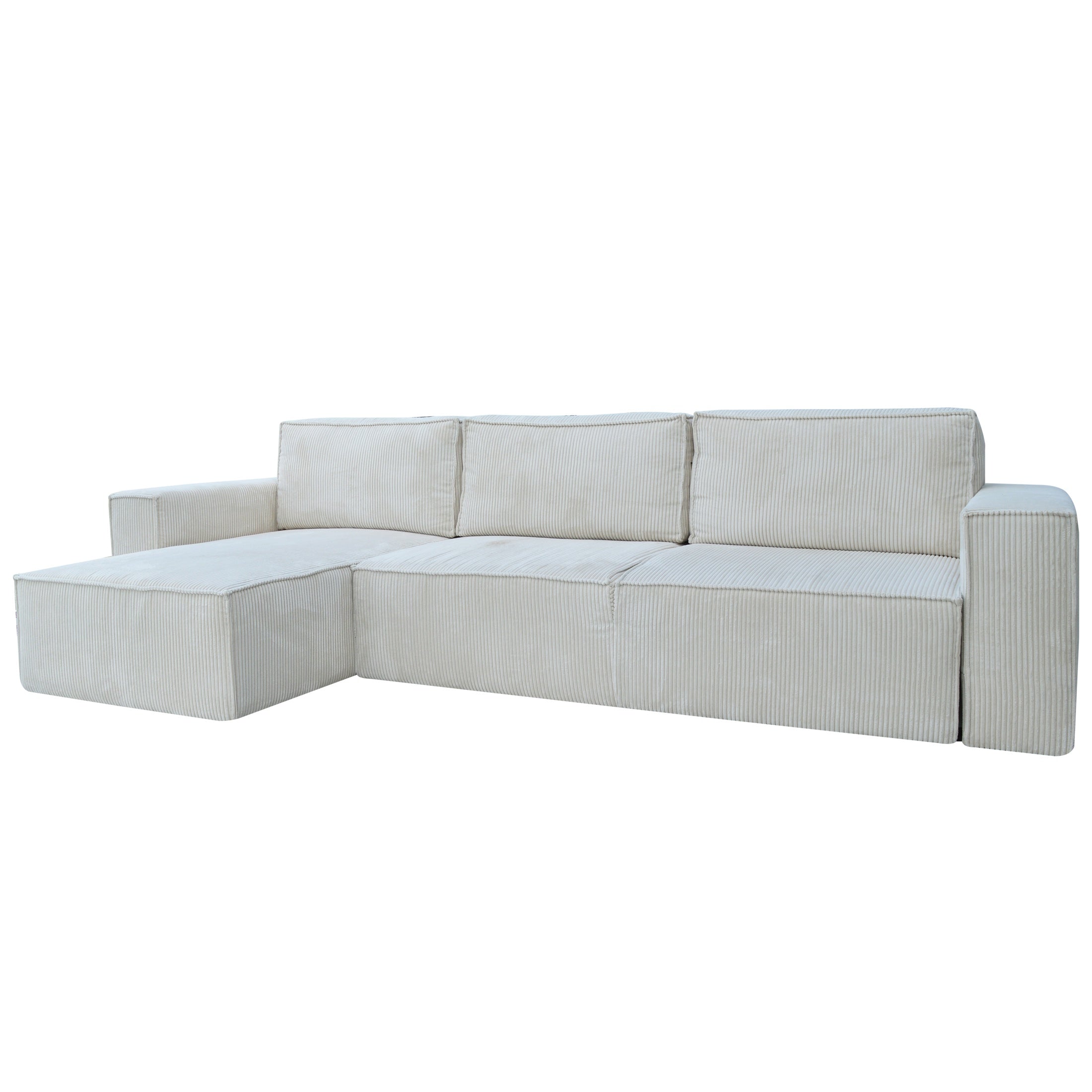 Narożnik Lovren L kształtny - z funkcją spania i pojemnikiem na pościel tkanina sztruks