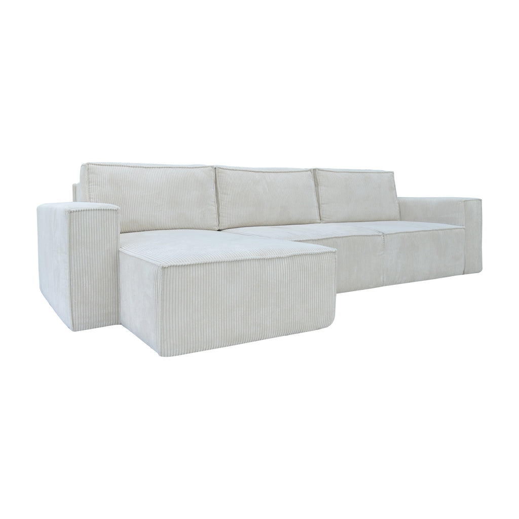 Narożnik Lovren L kształtny - z funkcją spania i pojemnikiem na pościel tkanina sztruks