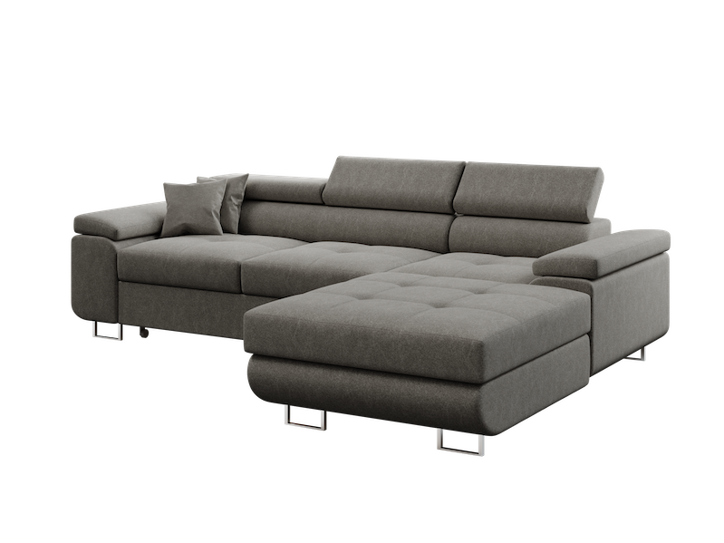 Ecksofa Volare L – formschön mit Schlaffunktion und Bettkasten. Castel (hell)