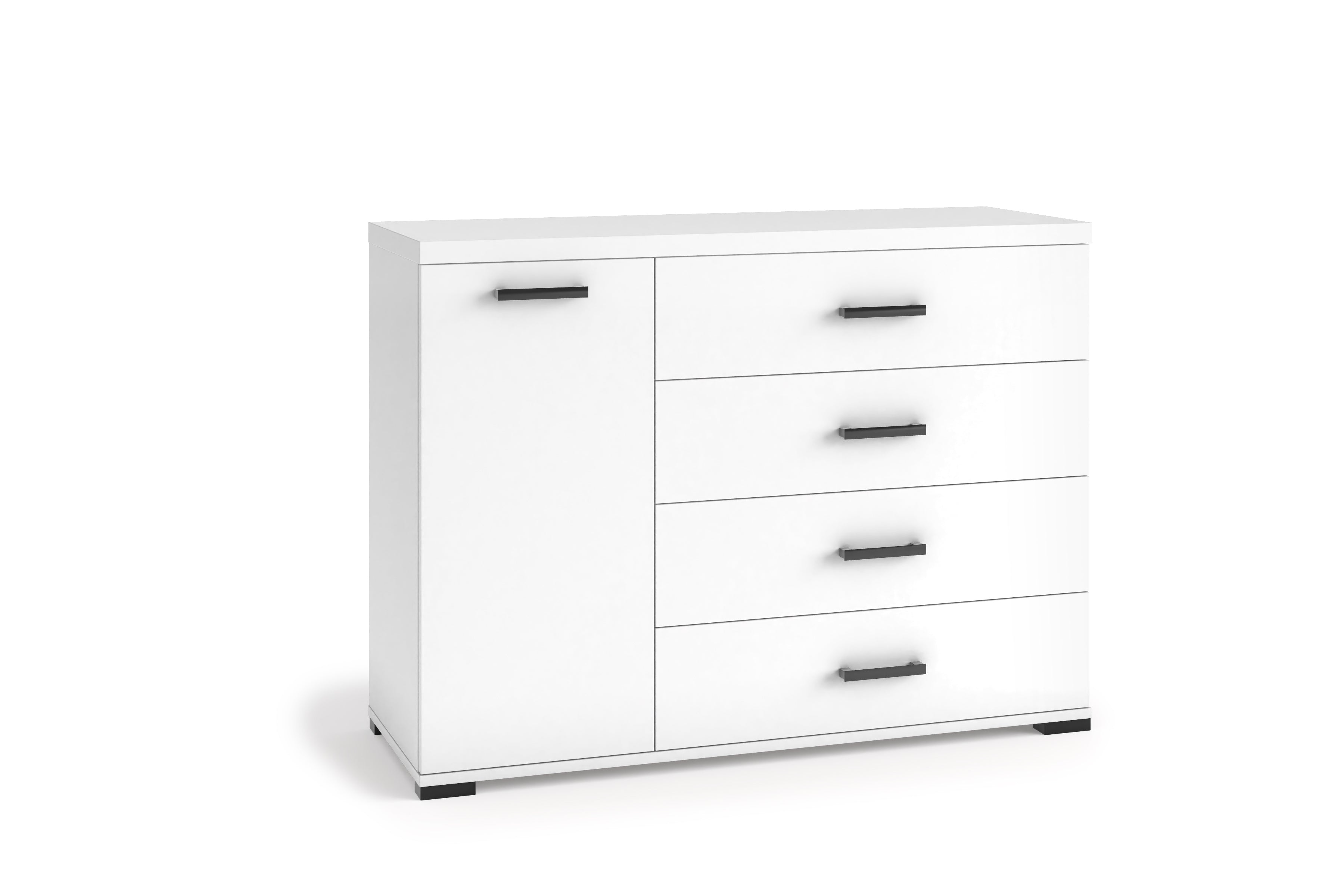 Kommode 4 Quattro 120 cm, 2 Farben. Farbe: Sonoma Oak; Maße: 120 x 85 x 40 cm