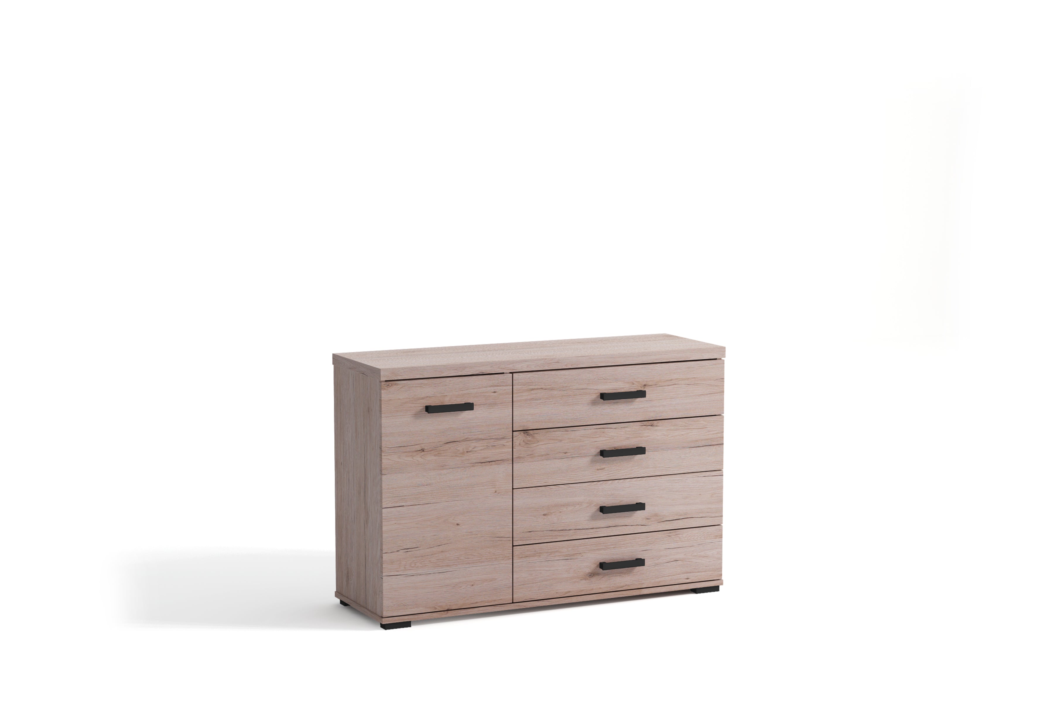 Kommode 4 Quattro 120 cm, 2 Farben. Farbe: Sonoma Oak; Maße: 120 x 85 x 40 cm