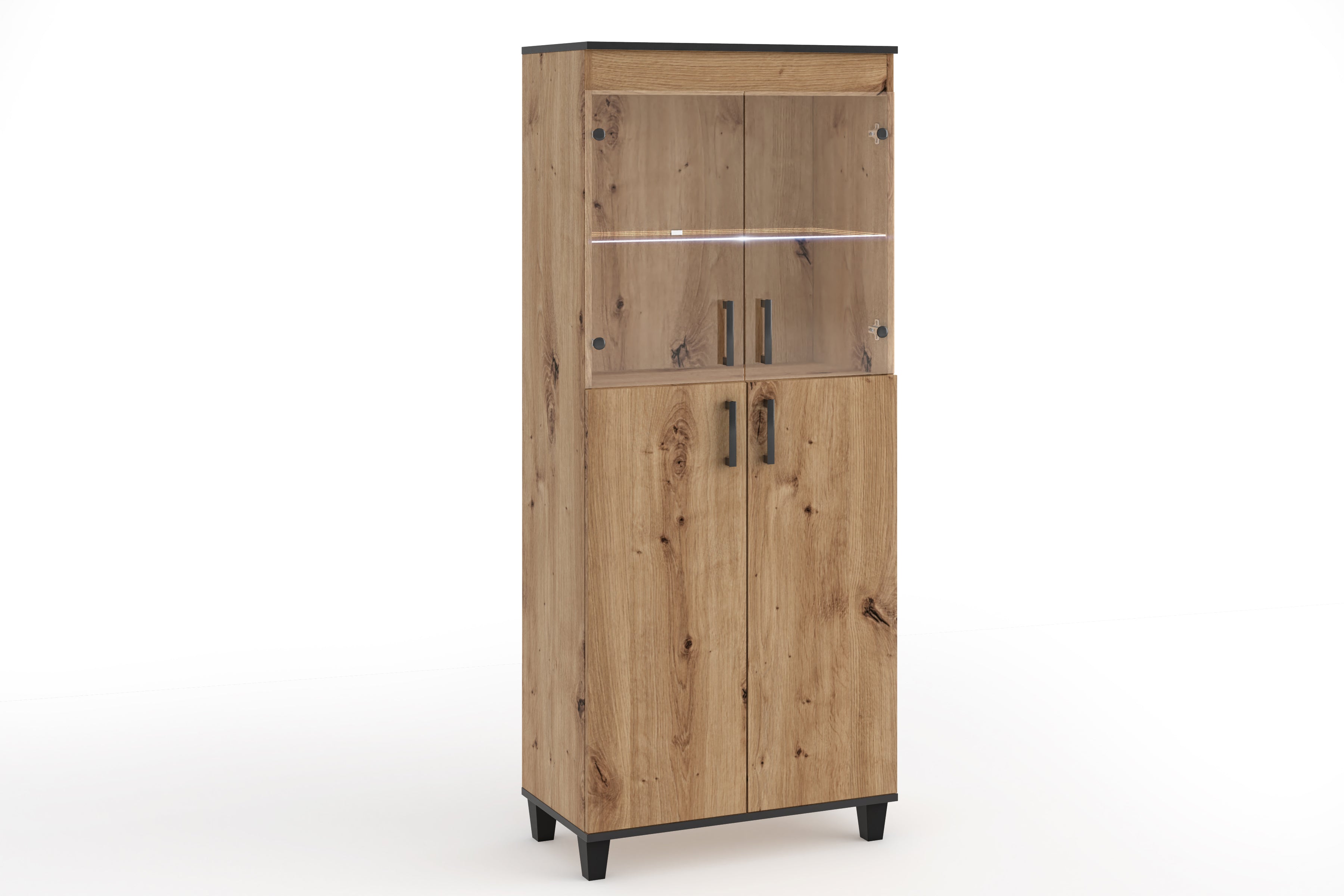 Stella-Schrank mit zwei Türen, 80 cm breit. Farbe: Artisan; Maße: 80 x 193 x 40 cm