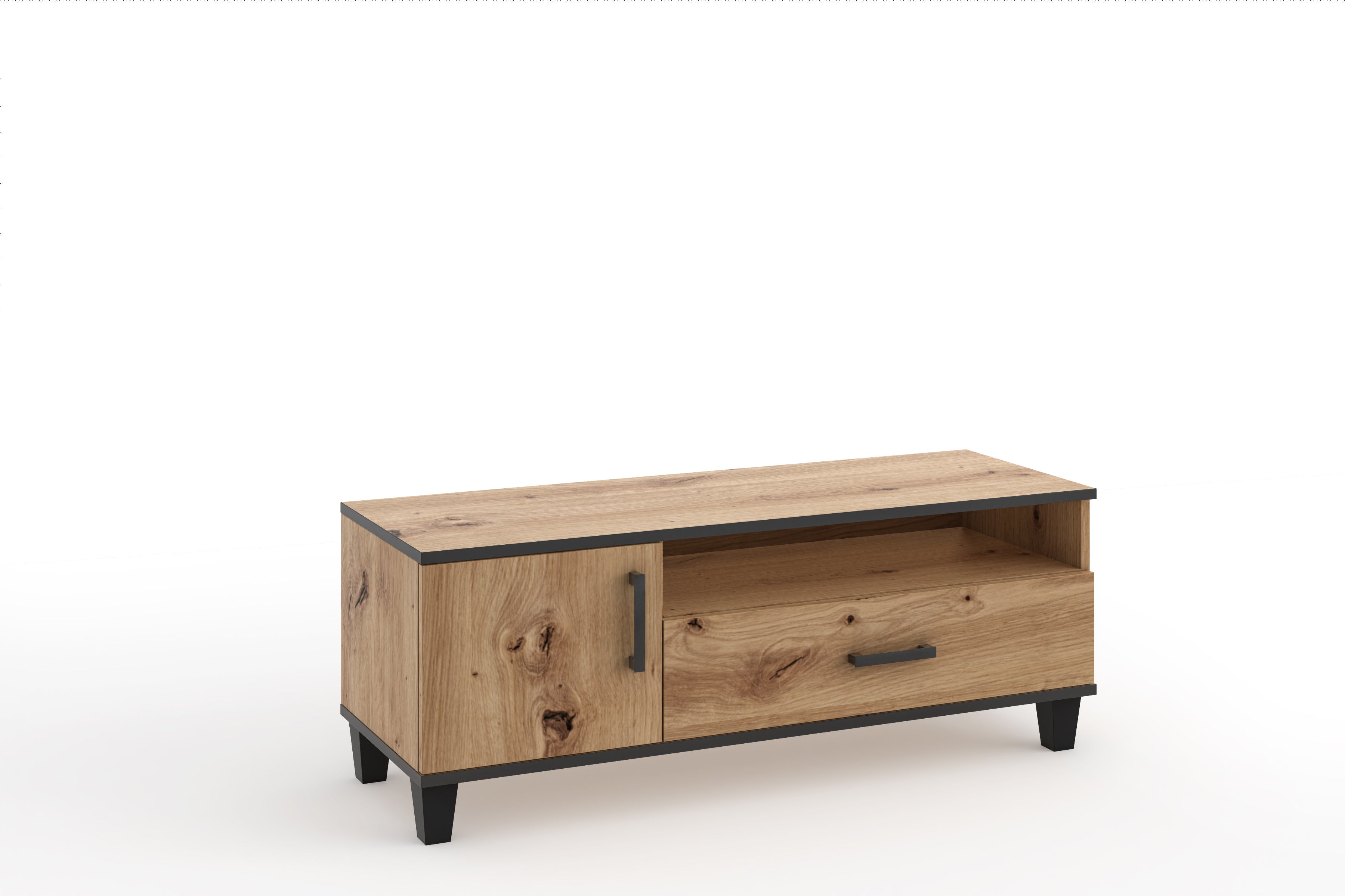 Basso TV-Ständer, 12 cm hoch. Farbe: Artisan; Maße: 120 x 51,5 x 40 cm